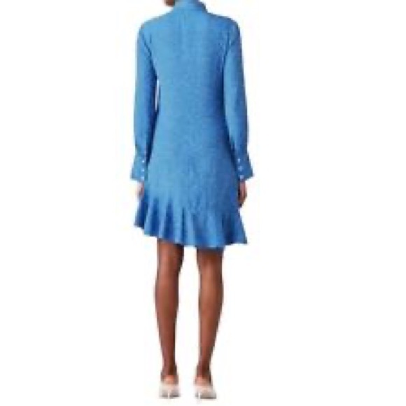 Derek Lam 10 Crosby Women's Asymmetric Shirt Silk Blue White Shirt Dress Size 8 - Picture 2 of 6